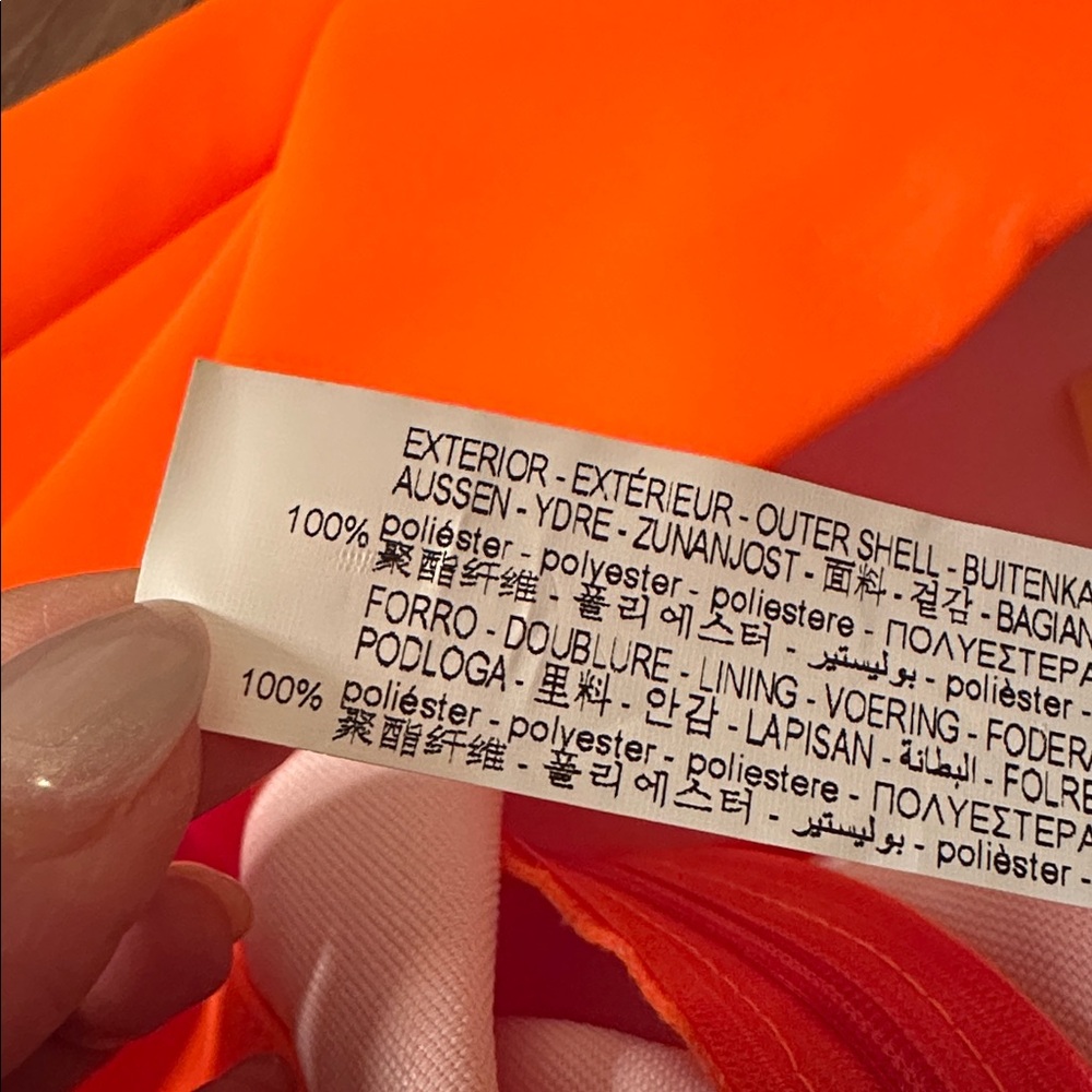 Zara ASYMMETRIC MINI SKIRT fluorescent orange. - Picture 8 of 8